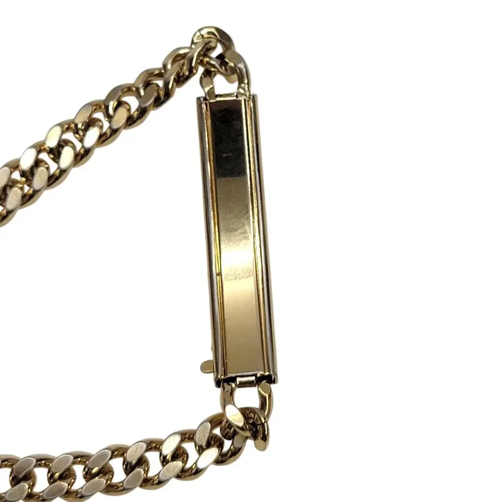 Vintage Speidel USA Gold Tone ID Bracelet Homecoming 79 Curb Chain Jewelry
